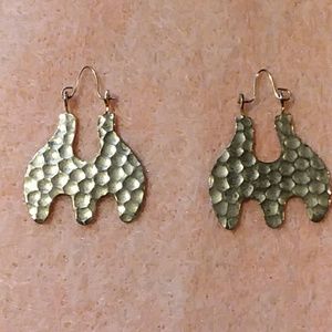 Gold abstract hoop earrings